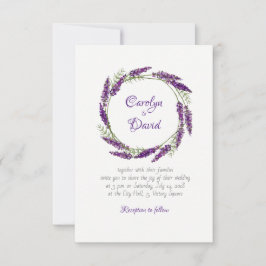 Invitación a una boda violeta de lavanda en Proven