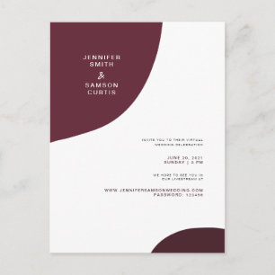 Invitación a una boda virtual de Borgoña Resumen m