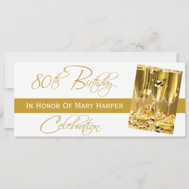 Invitación a una celebración de cumpleaños número  (Anverso)