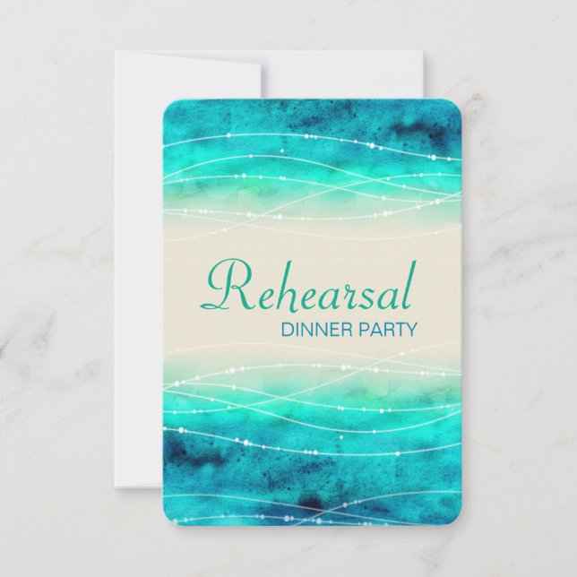 Invitación a una cena de boda de mar pintada de fo (Anverso)