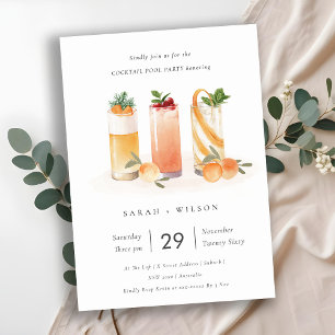 Invitación a una cena de cócteles de fruta Naranja