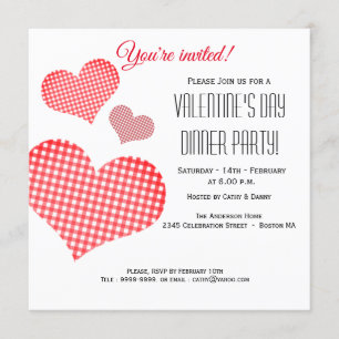 Invitación a una cena de El día de San Valentín de