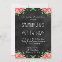Invitación a una cena de ensayo de Boda floral ros