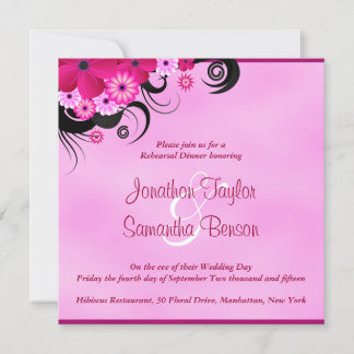 Invitación a una cena de ensayo de Boda Fuchsia li