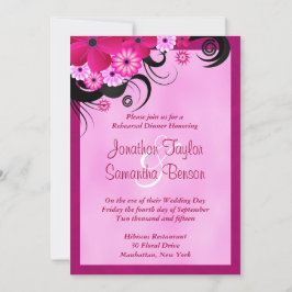 Invitación a una cena de ensayo de Boda Fuchsia li
