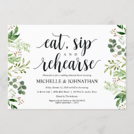 Invitación a una cena de ensayo de Boda rústico ve