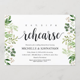Invitación a una cena de ensayo de Boda rústico ve