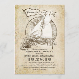 Invitación a una cena de ensayo de embarcaciones n
