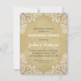 Invitación a una cena de ensayo rústico, Paisley b