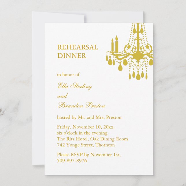 Invitación a una cena de gran salón de baile (Anverso)