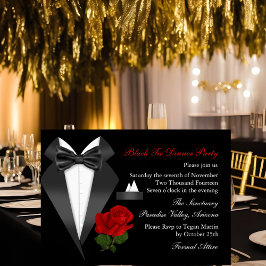 Invitación a una cena elegante de corbata negra co