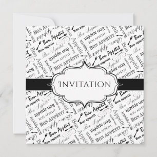 Invitación a una cena Fiesta Bon Appetit Francés