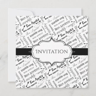 Invitación a una cena Fiesta Bon Appetit Francés