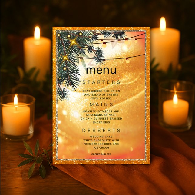 Invitación a una cena romántica (Rustic Amber Lights Wedding Invitation #warmweddingtheme #cozyweddingdécor #natureinspiredwedding)