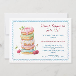 Invitación a una Colorida Fiesta de Donuts Dulces