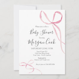 Invitación a una ducha de bebé con arco rosa, duch