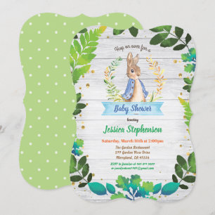 Invitación a una ducha de bebé conejo. Pascua de p