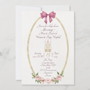 Invitación a una ducha de bebé Princess simple