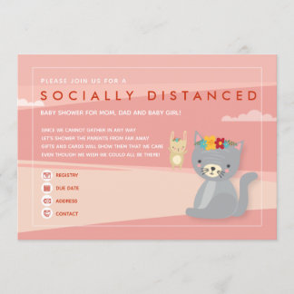 Invitación a una ducha de bebé socialmente distanc