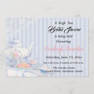 Invitación a una ducha de novia con té de alta cal