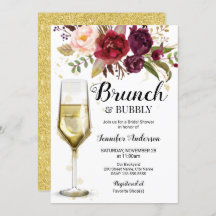 Invitación a una ducha de novia de brunch y bubbly