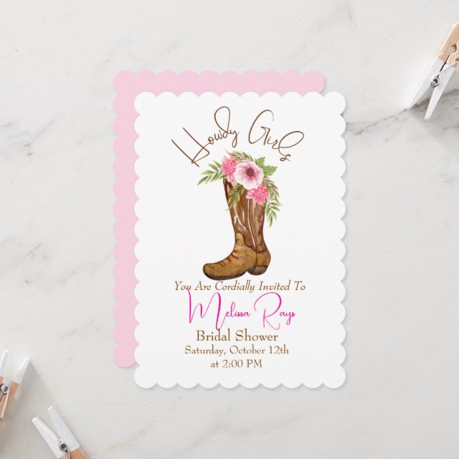 Invitación a una ducha de novia en un país (Anverso/Reverso In Situ)