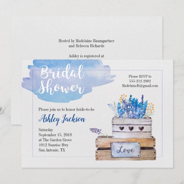 Invitación a una ducha de novia rusa (Anverso / Reverso)