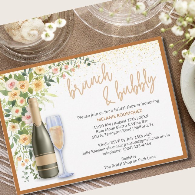 Invitación a una ducha de novias con brunch y bubb (Subido por el creador)