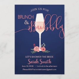 Invitación a una ducha de novias con brunch y bubb