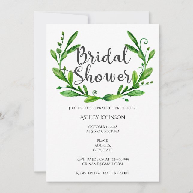 Invitación a una ducha de novias de verano. Fiesta (Anverso)