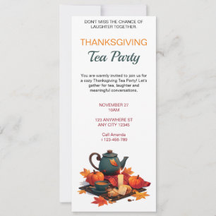 Invitación a una elegante fiesta de té de otoño