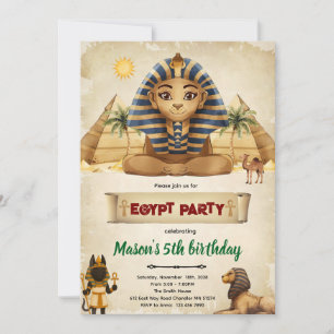 invitación a una fiesta con tema de Egipto