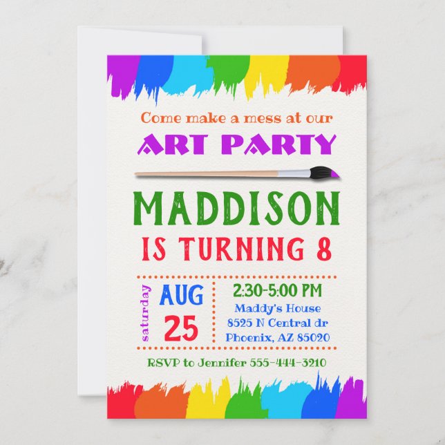 Invitación a una fiesta de arte, invitación a una  (Anverso)