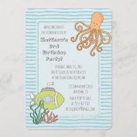 Invitación a una fiesta de aventura para buceo en 