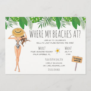 Invitación a una fiesta de Bachelorette Beach