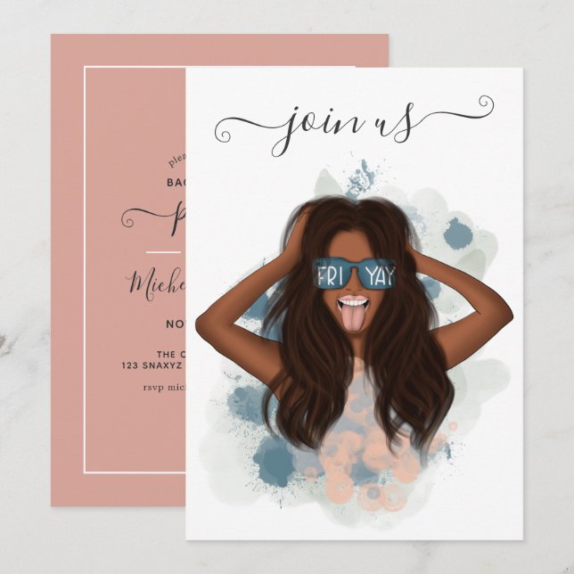 Invitación a una fiesta de Bachelorette de African (Anverso / Reverso)