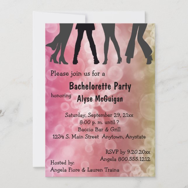 Invitación a una fiesta de Bachelorette Disco insp (Anverso)