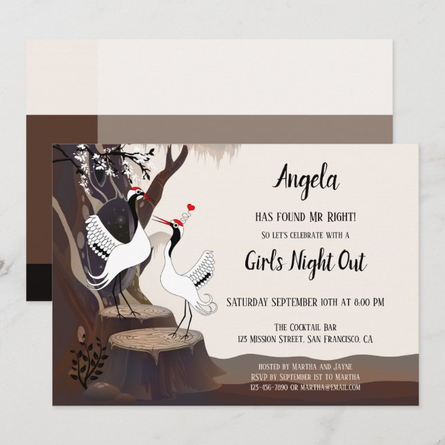 Invitación a una fiesta de Bachelorette en Japón (Anverso / Reverso)