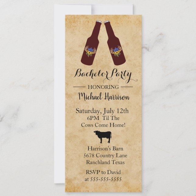 Invitación a una fiesta de bachiller en botellas d (Anverso)