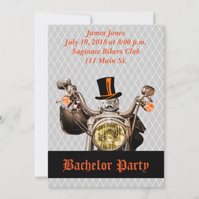 Invitación a una fiesta de bachiller en motociclet (Anverso)