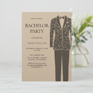 Invitación a una fiesta de bachillerato con traje 