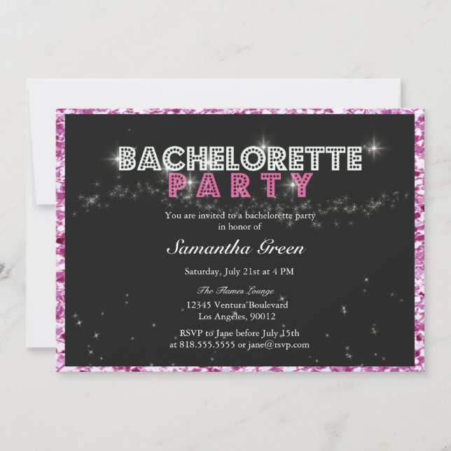 Invitación a una fiesta de bachillerato rosado Pur (Anverso)