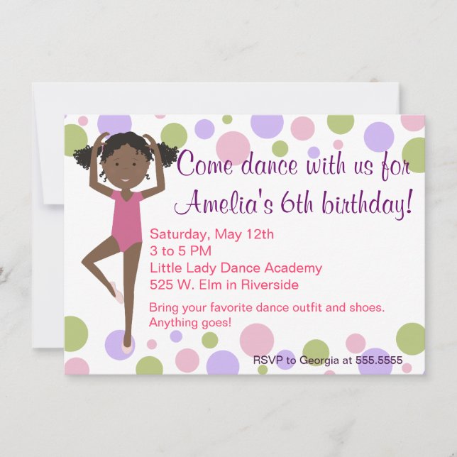 Invitación a una fiesta de baile de ballet (Anverso)
