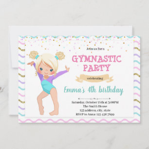 Invitación a una fiesta de baile gimnástico infant