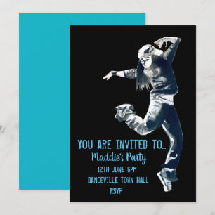 Invitación a una fiesta de baile hip hop moderno