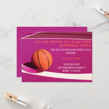 Invitación a una fiesta de baloncesto en la cancha