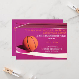 Invitación a una fiesta de baloncesto en la cancha