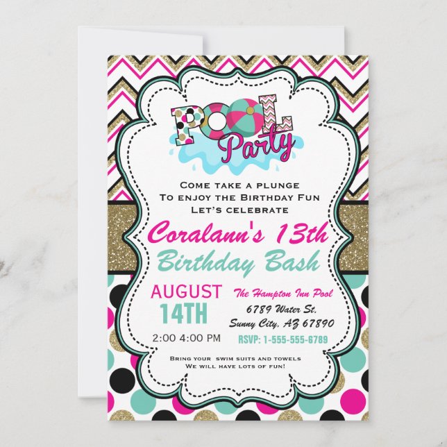 Invitación a una fiesta de billar - Fiesta de vera (Anverso)