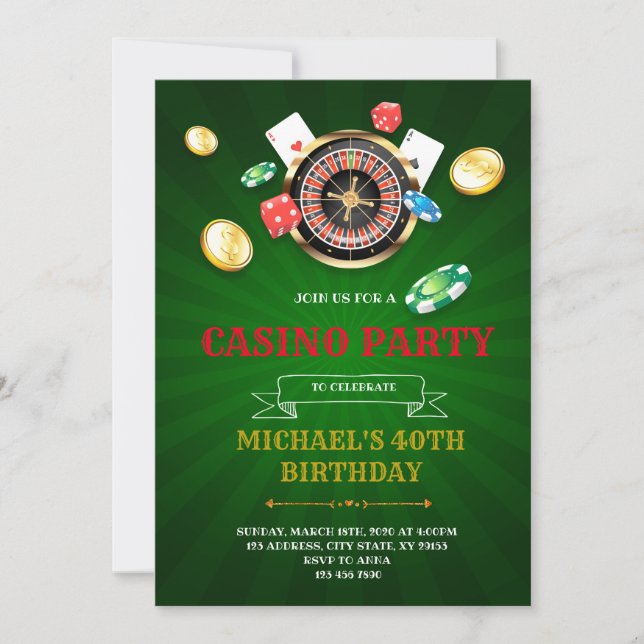 Invitación a una fiesta de bingo del casino (Anverso)
