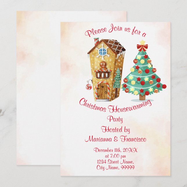 Invitación a una fiesta de calentamiento de la cas (Anverso / Reverso)